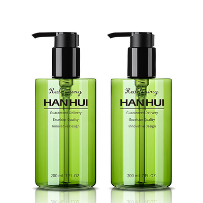 200ML Customization Flat PET PCR Plastic Shampoo Bottles With Black Pump