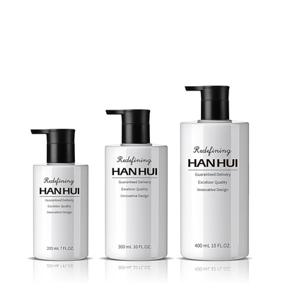 Customized 200ml 300ml 400ml PET Plastic Shampoo Bottles With Lotion Pump