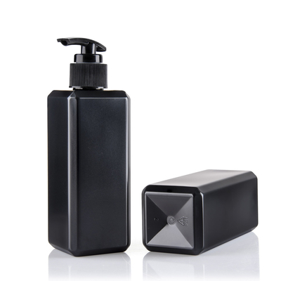 Portable Empty Plastic Shampoo Bottles Square Shape 8 OZ Lotion Bottles