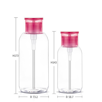 Round Shoulder Clear Plastic Cosmetic Bottles 250ML 500ML For Cleansing Water