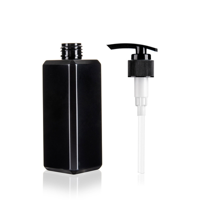 Portable Empty Plastic Shampoo Bottles Square Shape 8 OZ Lotion Bottles