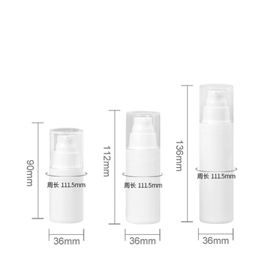 Empty White Airless Pump Bottles Travel Size With Dust Cover Free Sample