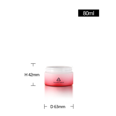 PET PCR Plastic Cosmetic Bottles And Jar Set Round Shape Gradient Matte OEM