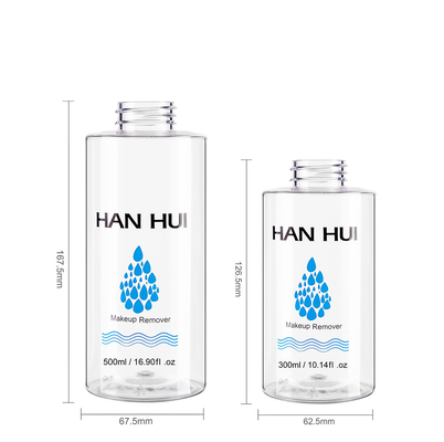 Clear Plastic PCR Hair Care Containers Bottle 300ml 500ml With Dispenser Pump