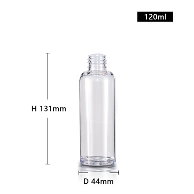 120ML Clear Thick Wall Cosmetic Plastic Bottles Container With Double Layer Cap