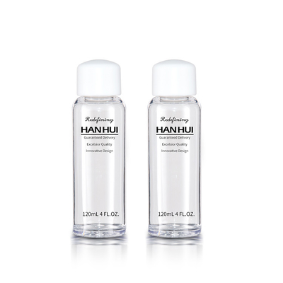 120ML Clear Thick Wall Cosmetic Plastic Bottles Container With Double Layer Cap