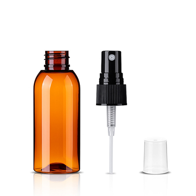 Boston Round PET PCR Plastic Spray Bottle 50ml With Fine Mist Sprayer And Over Cap