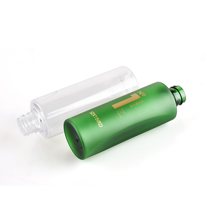 100ML Green PET Plastic Cosmetic Bottles With Aluminum Screw Cap For Emollient Water