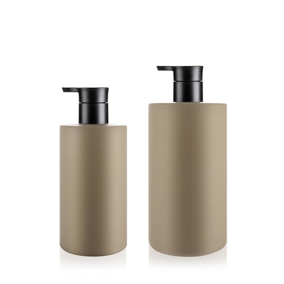 Brown Color Painting Finished Plastic Bottle With Dispenser Pump For Shampoo Conditioner