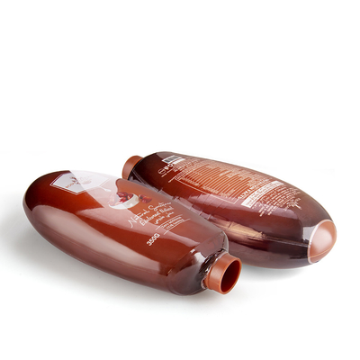350ML Upside Down Oval Squeeze Bottle With Flip Lid For HDPE Cream Shampoo