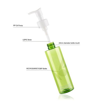 150ML Versatile Cylinder PET Plastic Cosmetic Bottles For Essence Oil With Pump