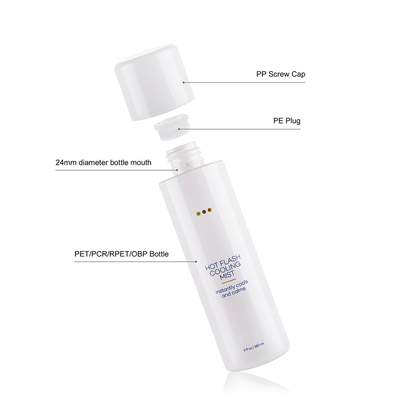 Custom Color Cylinder 200ml Cosmetic Bottle Plastic PET PCR For Emollient Water