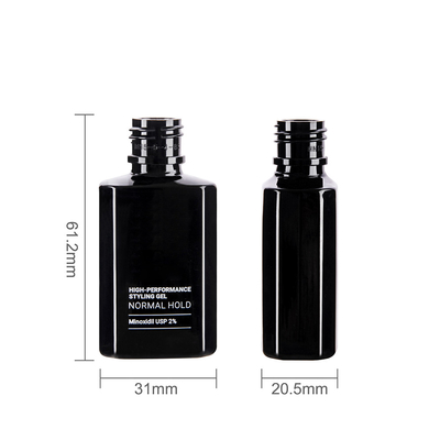 20ML Square Black Styling Gel Bottle With Flip Cap For  Easy To Carry Plastic Bottles