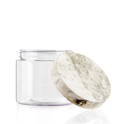 200ML Clear PET Plastic Jars With Wood-Tone Color Screw Cap