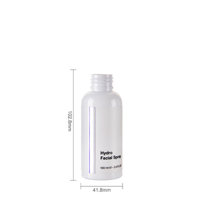 100ml Solid White Color Pet Boston Round Bottles With PP Cap For Body Lotion