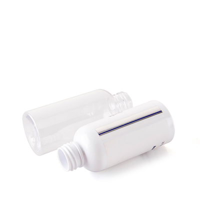 100ml Solid White Color Pet Boston Round Bottles With PP Cap For Body Lotion