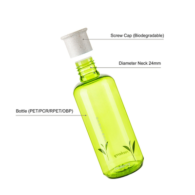 200ml Transparent Green Color Bottles Boston Round Bottle With Wheat Screw Cap