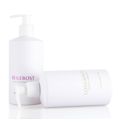 300ml White Shampoo Bottle Matte Finish With Left And Right Lock Pump
