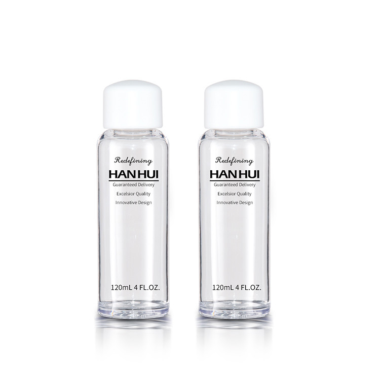 120ML Clear Thick Wall Cosmetic Plastic Bottles Container With Double Layer Cap